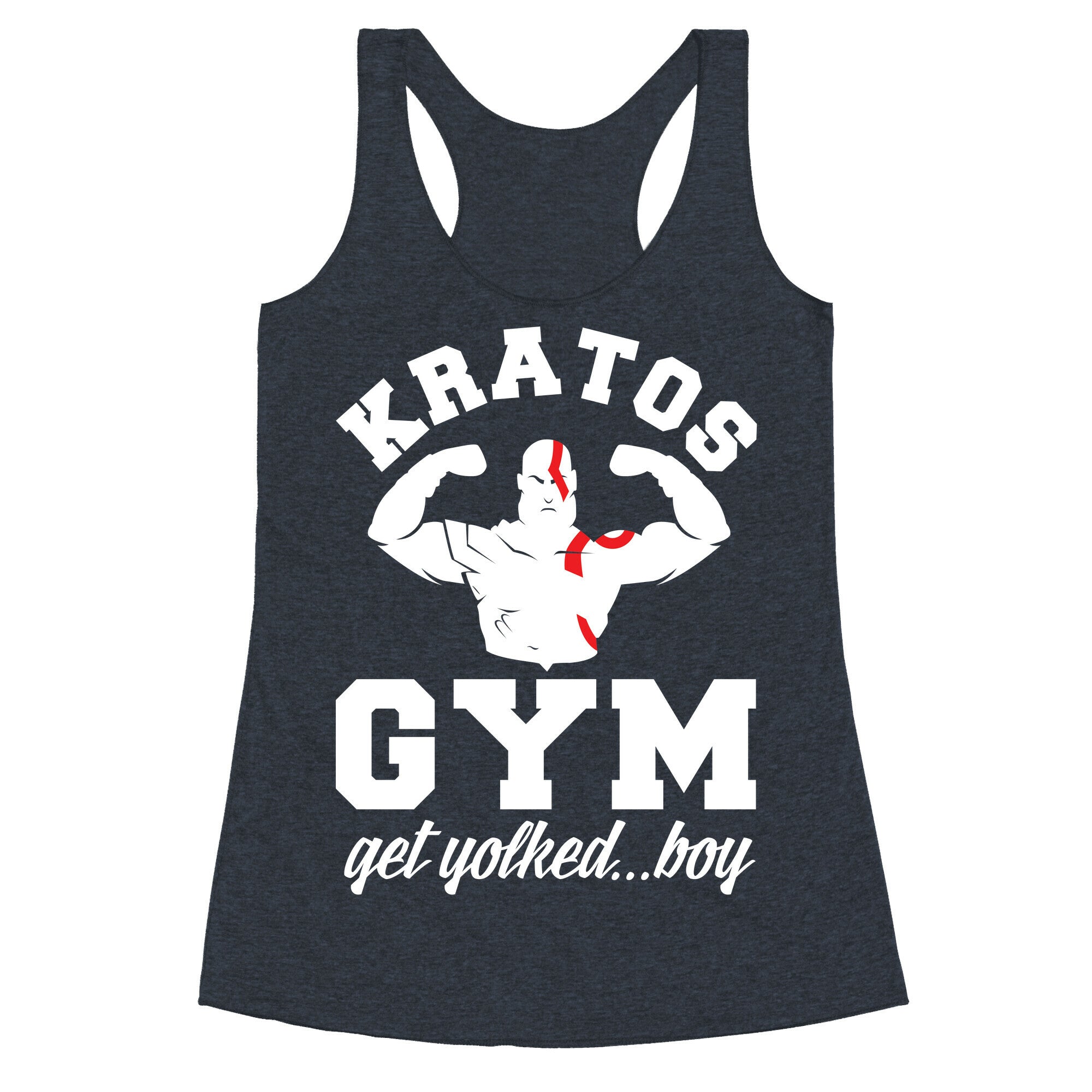 Kratos Gym Get Yolked Boy Racerback Tank